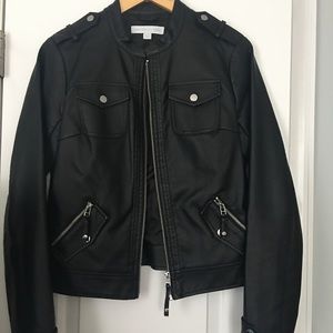 Black faux leather jacket!! Size small. NY&Co.